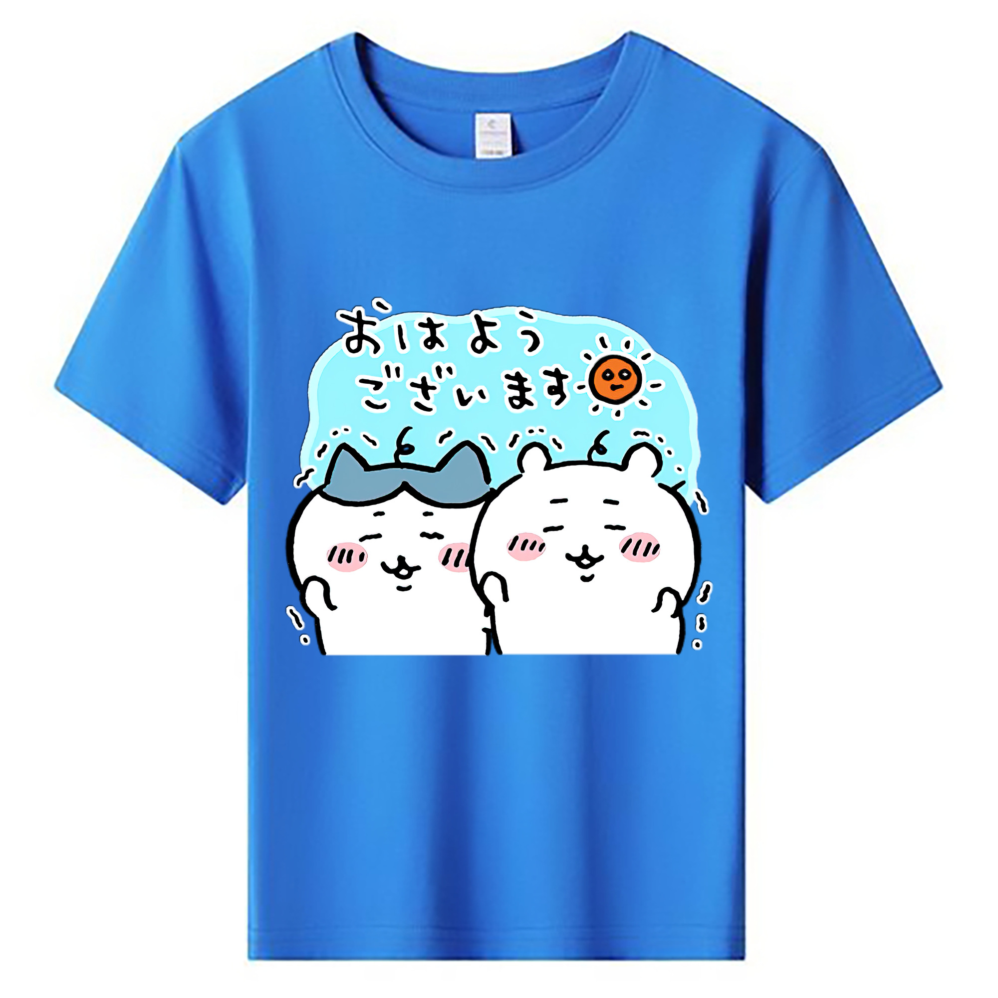 （画像用） ちいかわ ハチワレ Chii-kawa hachiware 綿100％キッズTシャツ（フロントプリント）